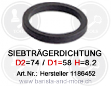 Siebträgerdichtung ø 74x58x8.2 mm (Rancilio)